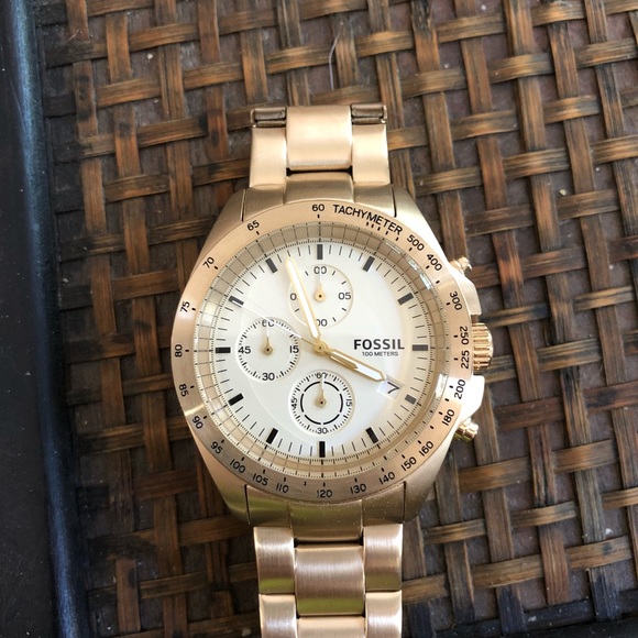 Fossil Mens Gold tone stainless steel watch. - Picture 1 of 5